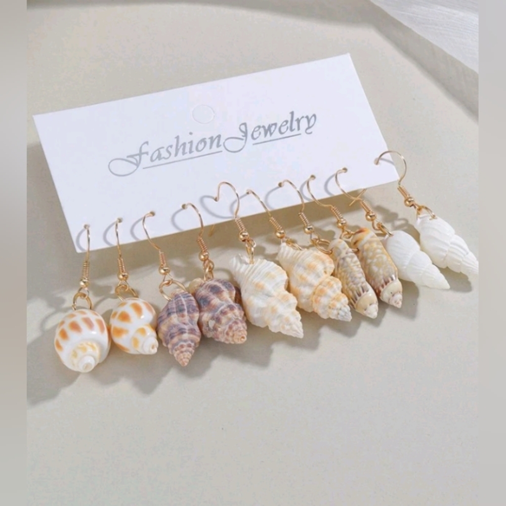NEW 5 pairs shell dangle earrings